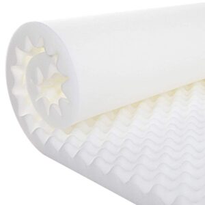 gilbin foam mattress topper, egg crate hi-density foam pad, mattress topper convoluted foam for pain relief on pressure sores cot size 30" x 74" fits camp cots