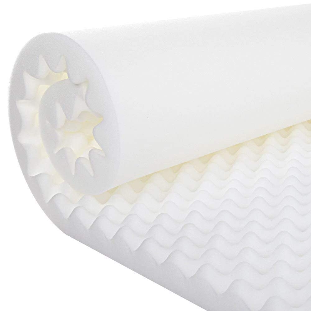 Gilbin Foam Mattress Topper, Egg Crate Hi-Density Foam Pad, Mattress Topper Convoluted Foam for Pain Relief on Pressure Sores Cot Size 30" x 74" Fits Camp Cots