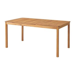 okemo 26 in. acacia wood outdoor dining table - weather resistant hardwood, four sturdy wooden legs, accommodates 6 for entertaining - outdoor furniture