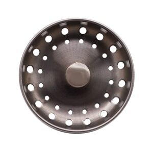 Westbrass D214S-2P-07 3-1/2" Standard Stainless Steel Post Style Large Kitchen Sink Basket Strainer Drain Stopper, 2 Pack, Satin Nickel