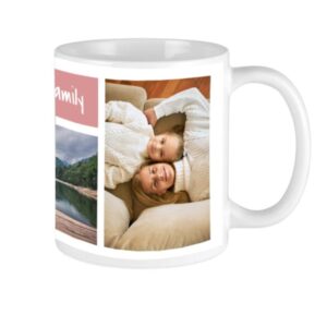 custom mate custom coffee mug personalized with photos, images, and text (classic 3 photo with text) white black cofmugwh11 0