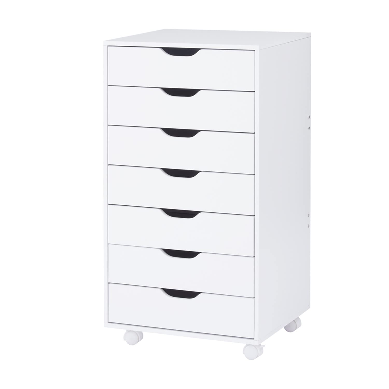 Naomi Home 7-Drawer Unit Craft Storage Cabinet Makeup Organization and Storage Drawers White