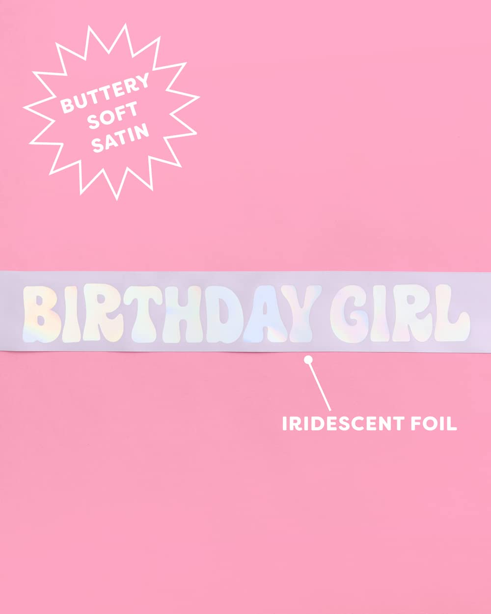 xo, Fetti Birthday Girl sash - Pastel Purple + Iridescent | Fun Birthday Party Decorations, Rainbow Birthday Decor, HBD, Disco Bday