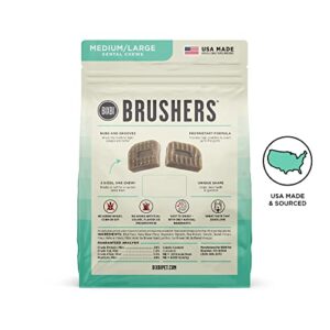 BIXBI Natural Dog Dental Care Chews Oral Health Dog Treats, for Medium/Large Size Dogs, 15 Treat Pack