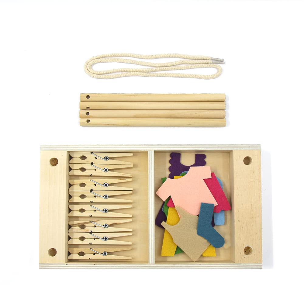 Kiddison Clothespin Exercise Clothesline Montessori Practical Life Preliminary Activity