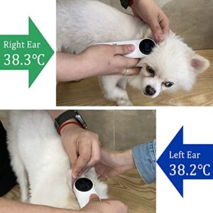 ICARE-PET Dog Ear Temperature Monitor, Long Probe for Pets Ear Canal Only, Measure Dog Temperature in 1 Second, Voice On/Off Switchable, C/F Switchable (White)