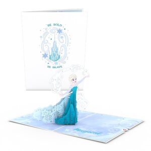 Lovepop Disney Frozen Elsa Birthday Pop Up Card 5 x 7”– Birthday Card – Handcrafted 3D Pop-Up Greeting Card – Card for Kids or Daughter