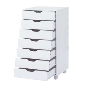 Naomi Home 7-Drawer Unit Craft Storage Cabinet Makeup Organization and Storage Drawers White