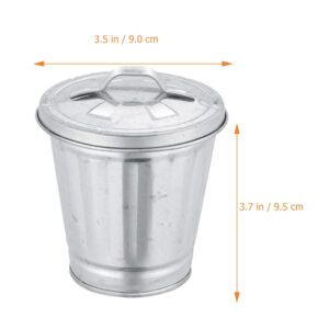 NUOBESTY 3pcs Mini Trash Can Desktop Garbage Bin Iron Garbage Can Pencil Cup Holder Flower Pot Compact Wastebasket for Bathroom Vanity Desktop Tabletop Coffee Table Countertop