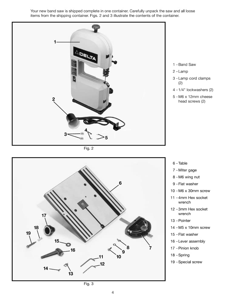 DELTA 9 Inch Bench Band Saw 28-150 Instructions & Parts Manual