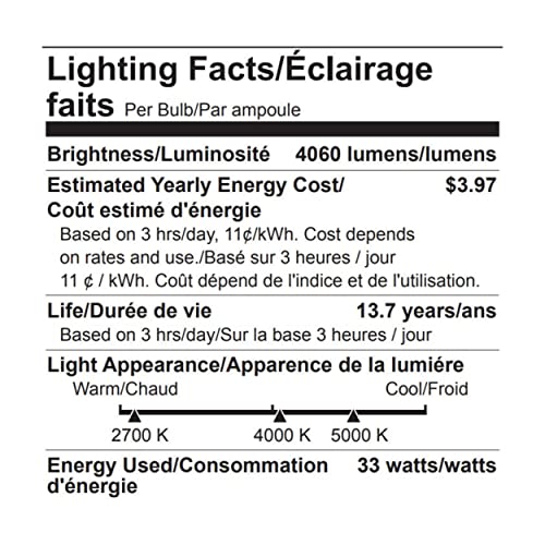 Feit Electric LED Three-Color Selectable Intellibulb - A23 with an E26 Medium Base Light Bulb - 300W Equivalent - 15 Year Life - 4060 Lumen - 2700K Soft White, 4000K Cool White and 5000K Daylight