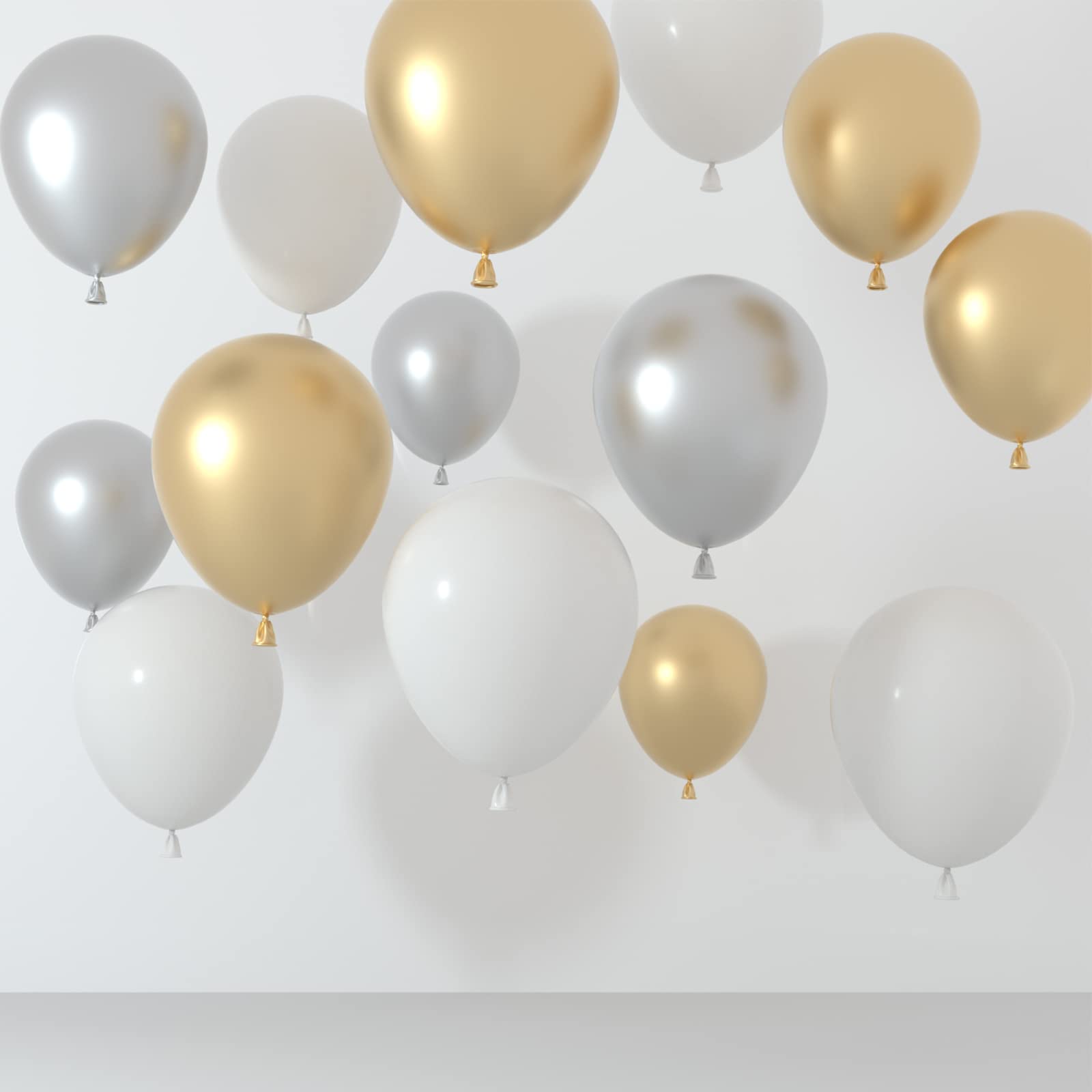 FEPITO 108 Pcs White and Gold Silver Balloon Garland Arch Kit 5 10 12 18 Inches Metallic Gold Silver White Balloons for Birthday Wedding Bridal Baby Shower Graduation Party Decorations