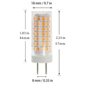 G8 LED Bulb Dimmable 8W Equivalent to 80W-100W Xenon Halogen Bulb, T4 Bi-Pin G8 Base, 120V for Under Counter Kitchen Lighting, Under-Cabinet Light 2 Pack (Warm White)