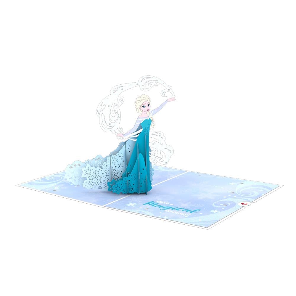 Lovepop Disney Frozen Elsa Birthday Pop Up Card 5 x 7”– Birthday Card – Handcrafted 3D Pop-Up Greeting Card – Card for Kids or Daughter