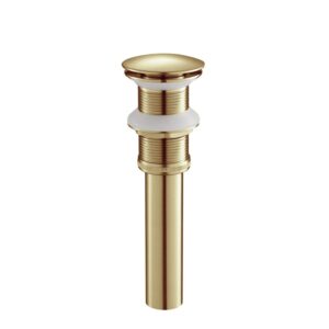 kibi bathroom sink pop up drain without overflow (full cover) | lavatory vanity drain stopper (brushed gold) (kpw103)