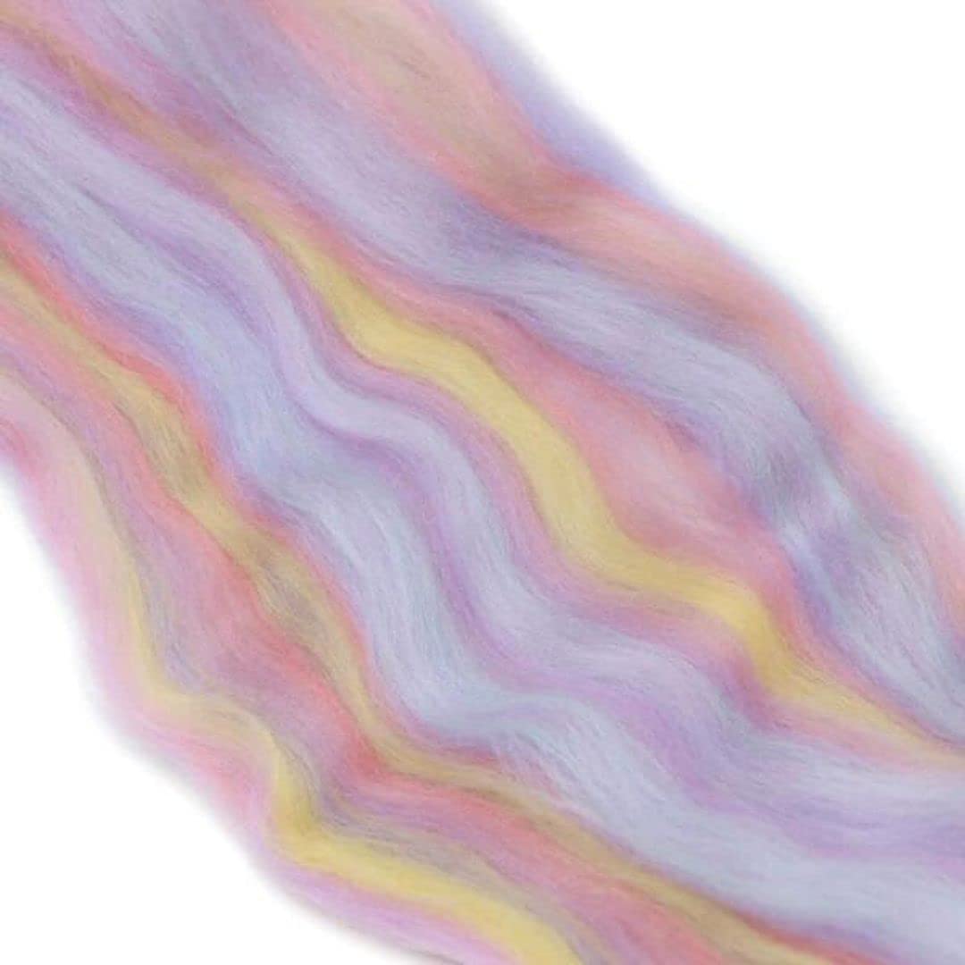 Revolution Fibers Multicolored Merino Wool Top, Cotton Candy Blend | 8 oz Luxuriously Soft 22 Mircon Blend | Ready to Spin, Blend, Weave, Knit, or Felt