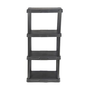 BLACK+DECKER, 4-Tier Light Duty Storage Shelf, 50 lbs/Shelf (47”H x 22.1”W x 14.3”D), Plastic Shelving Unit [2 Pack]