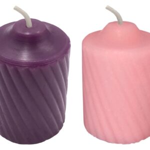 Christmas Advent Votive Candles 5 Sets of 4 Candles Lightly Scented 3 Purple &1 Pink Candle per Set with Sculpted Outer Finish