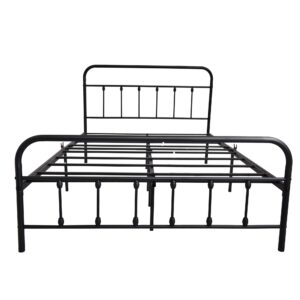 ARFARLY Metal Full Size Bed Frame with Headboard and Footboard, Platform Bed Under Storage No Box Spring, No-Noise, Mattress Foundation Easy Assembly(Black)