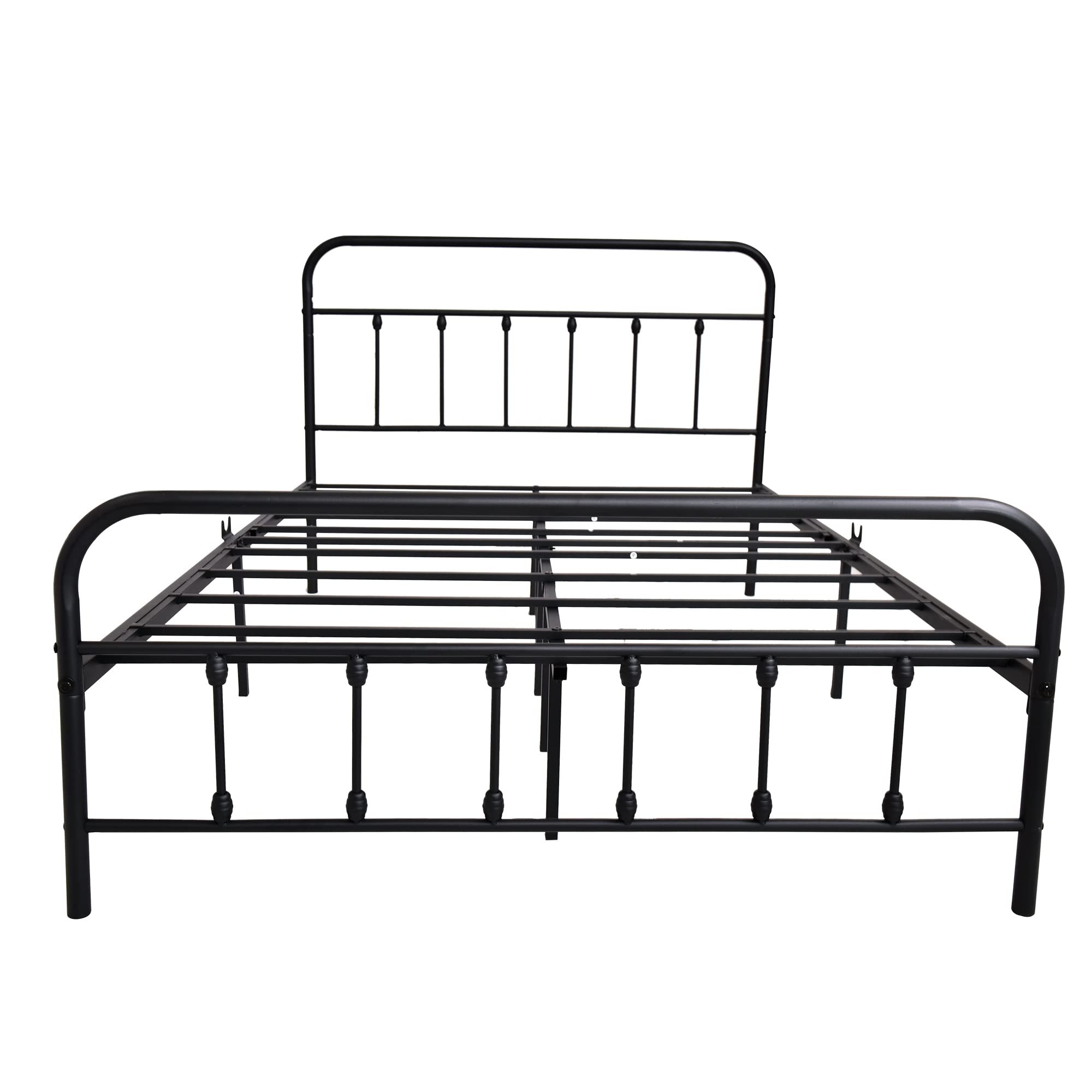 ARFARLY Metal Full Size Bed Frame with Headboard and Footboard, Platform Bed Under Storage No Box Spring, No-Noise, Mattress Foundation Easy Assembly(Black)