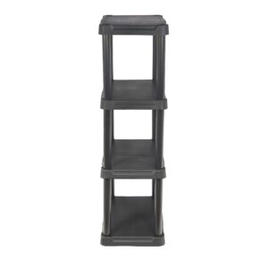 BLACK+DECKER, 4-Tier Light Duty Storage Shelf, 50 lbs/Shelf (47”H x 22.1”W x 14.3”D), Plastic Shelving Unit [2 Pack]