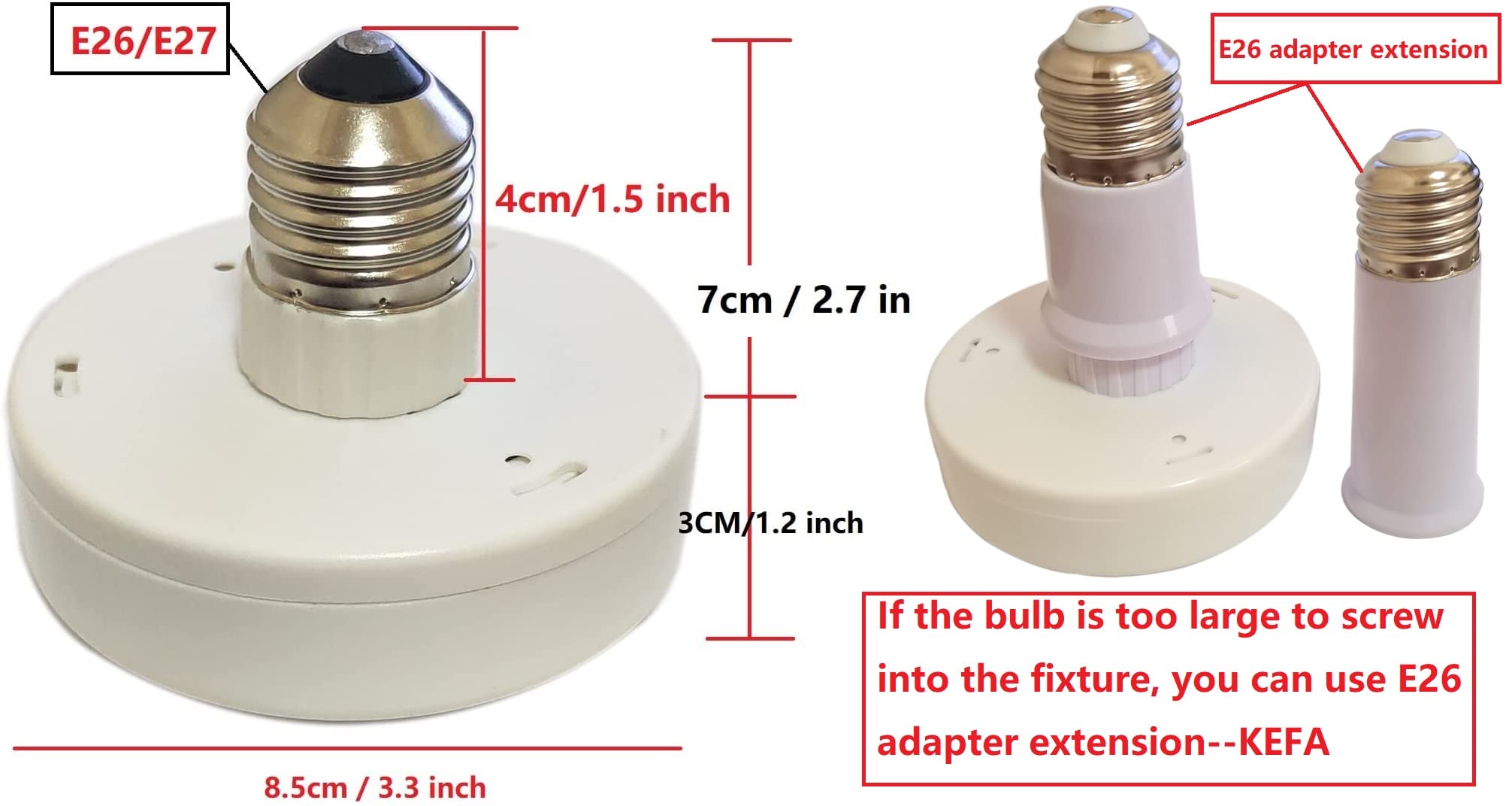 KEFA 2 Packs Battery Operated Light Bulbs No Electricity for Lamps,AA Battery Light Bulb with Remote Control,Battery Powered LED Puck Lights with E26 Screw in for No Hardwired Lighting Fixture