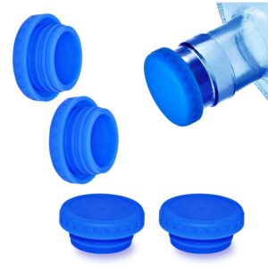 water jug caps 5 gallon reusable silicone - strong sealing no spill top lid cover 55mm bottles for outdoor & kitchen - pack by 4