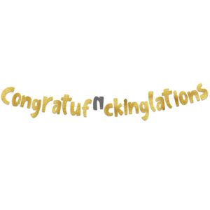 congratulations party gold glitter banner - retirement and graduation party favors and supplies - promotion party decorations