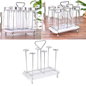 Kichvoe Dryer Mug Holder Stand Cup Drying Rack Stand, Metal Glass Mug Draining Tray Organizer Hanging Shelf Drinking Glass Drainer Stand for Kitchen Mug Mug Mug Holder