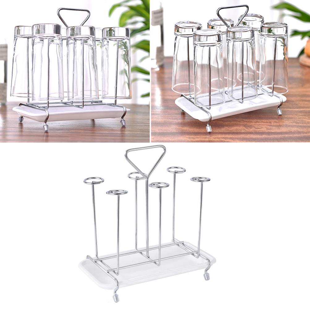 Kichvoe Dryer Mug Holder Stand Cup Drying Rack Stand, Metal Glass Mug Draining Tray Organizer Hanging Shelf Drinking Glass Drainer Stand for Kitchen Mug Mug Mug Holder