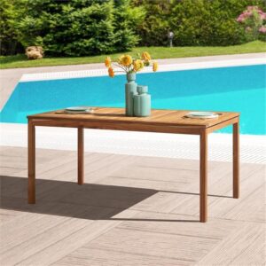 Okemo 26 in. Acacia Wood Outdoor Dining Table - Weather Resistant Hardwood, Four Sturdy Wooden Legs, accommodates 6 for Entertaining - Outdoor Furniture