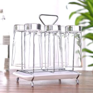 Kichvoe Dryer Mug Holder Stand Cup Drying Rack Stand, Metal Glass Mug Draining Tray Organizer Hanging Shelf Drinking Glass Drainer Stand for Kitchen Mug Mug Mug Holder