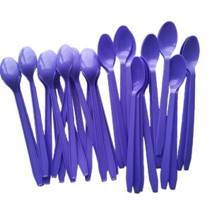 Gmark 50pc 7.5" Extra Long Plastic Purple Spoons, Ice Cream Spoons Dessert Spoons GM1119