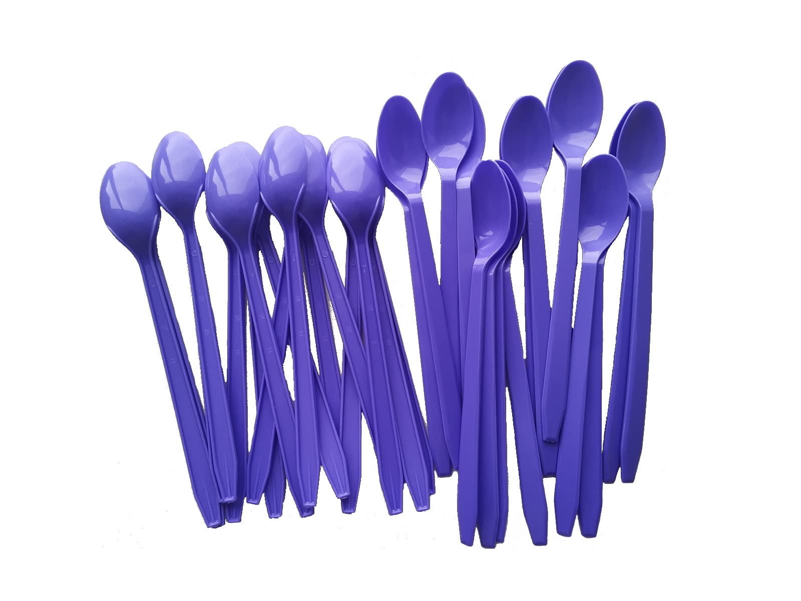 Gmark 50pc 7.5" Extra Long Plastic Purple Spoons, Ice Cream Spoons Dessert Spoons GM1119