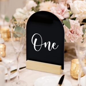 5x7 Inch Blank Black Arch Acrylic Sign | 10 Pack Arch Acrylic Blanks Acrylic Sheet 1/8 inch Thick, DIY Acrylic Arch Table Numbers, Perfect as Arched Modern Wedding Signs, Arched Round Top Table Sign