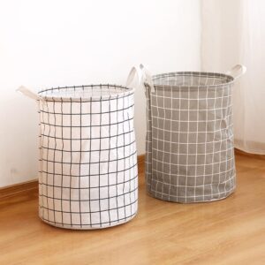 VHODFDIF Simple Dirty Laundry Basket Cotton and Linen Foldable Round Storage Bucket Clothing Large-Capacity Storage Home