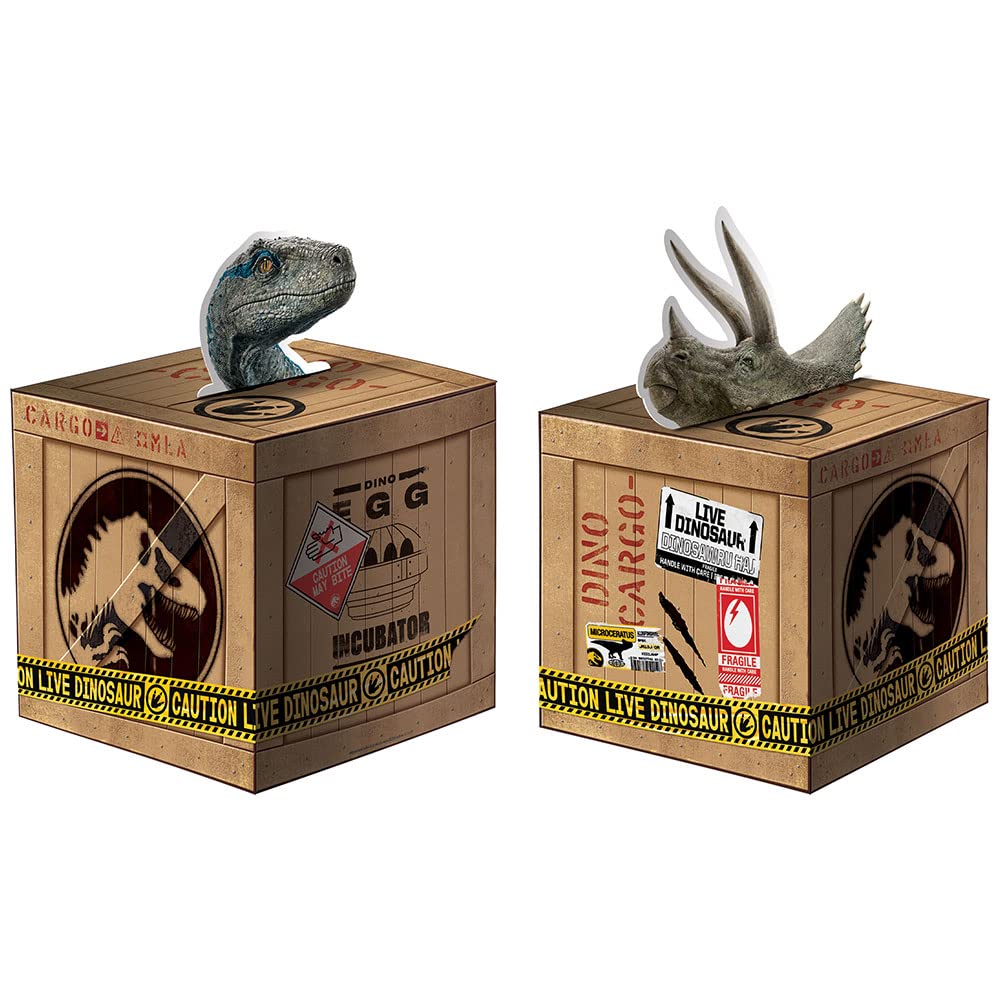 Jurassic World Into the Wild Paper Centerpiece Decorating Kit (4 Pcs) - Party Decor for Dino-Lovers of All Ages - Perfect for Birthdays, Celebrations & Events