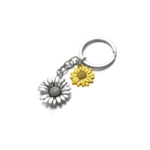 PHAETON 20PCS Sunflower Keychain Sunflower Key Ring Flower Keychain For Birthday Summer Party Wedding School Reward Sunflower Party Favor Bridesmaids Gift