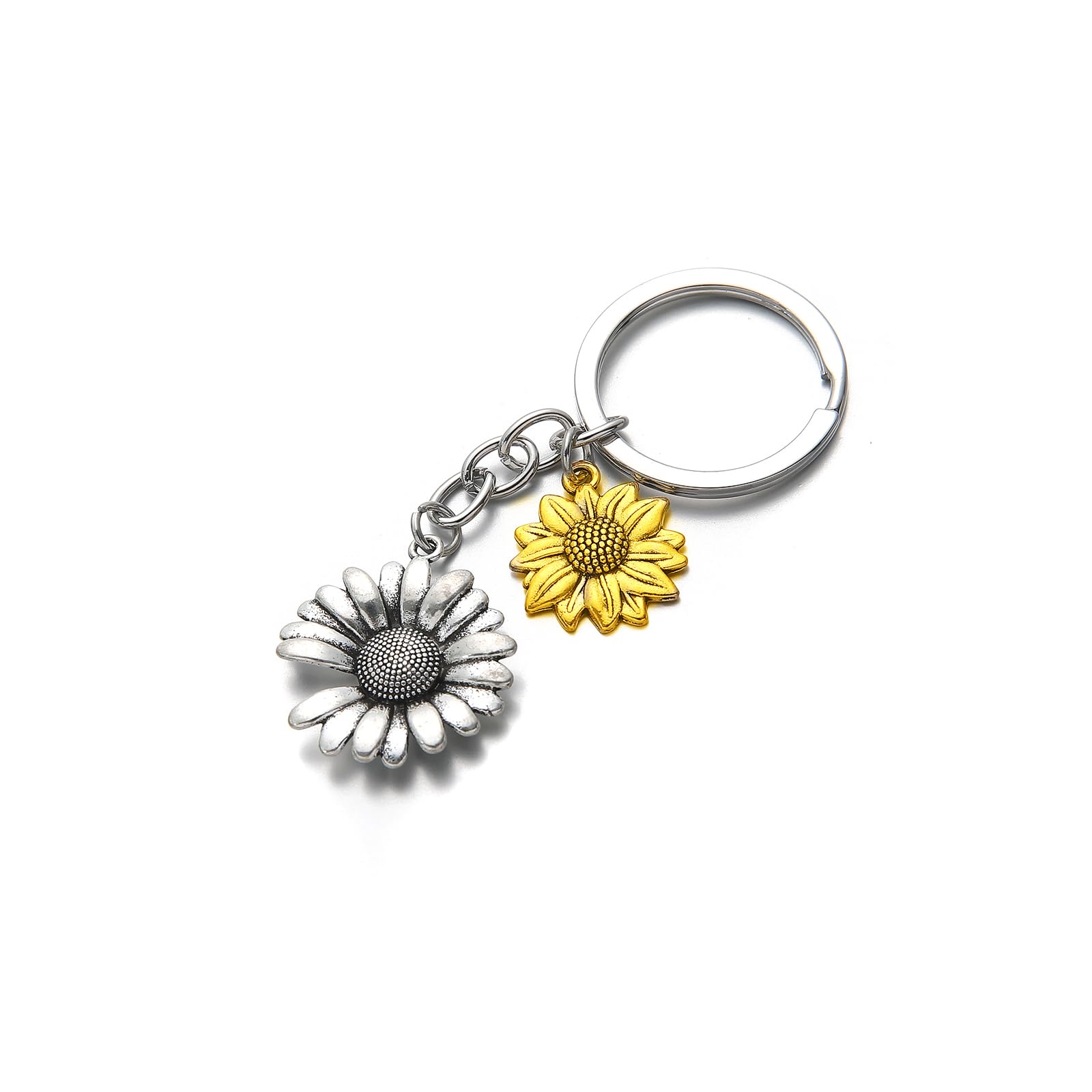 PHAETON 20PCS Sunflower Keychain Sunflower Key Ring Flower Keychain For Birthday Summer Party Wedding School Reward Sunflower Party Favor Bridesmaids Gift