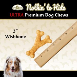 Fieldcrest Farms Nothing to Hide Natural Rawhide Alternative 3'' Wish Bones for Dogs - Digestible Rawhide Free Dog Chews Long Lasting - Bones for Small Dogs - Great for Dental Health 12 Bones