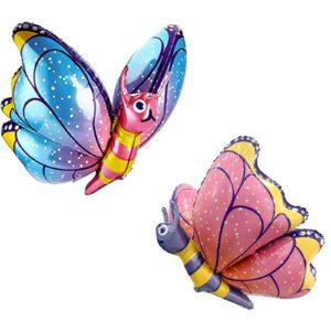 MASCARE Dragonfly Butterfly Foil Balloons 33 Inch Cute Flying Insect Balloons Fairy Jungle Theme Party Decor Balloons for Baby Shower Child Birthday Party Supplies (Pack of 4)