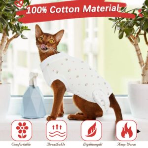 DENTRUN Cat Surgery Anti-Licking Spay Recovery Suit, Cat Small Dog Cone E-Collar Alternative Recovery Shirt After Surgery for Male Female Abdominal Wounds Bandages, Pet Surgical Recovery Snuggly Suit