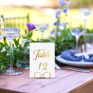 52 Pcs Table Number Sign, 26 Gold Table Numbers Holder Stands, 26 Wedding Table Numbers with Head Table Seating Labels Place Card Holder for Wedding Reception Name Cards for Table Setting