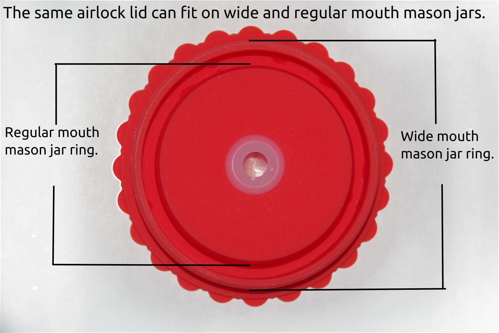 Mason jar Silicone Lid and Silicone duck bill check valve Airlock, Fits Regular and Wide mouth Mason jars. Made from 100% silicone, Great for fermenting. 4 Pack. Not made for canning.