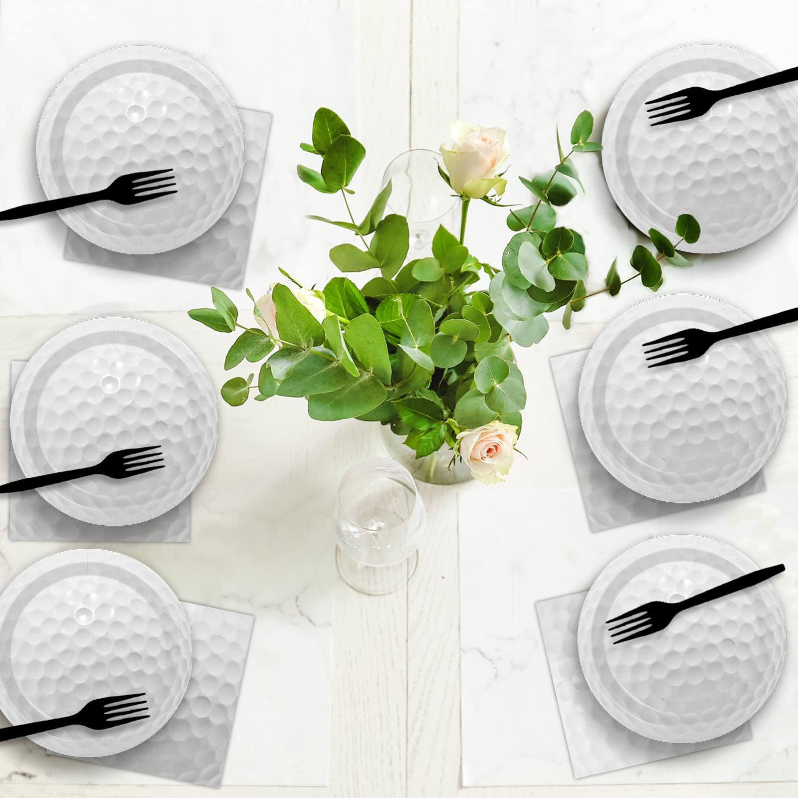 gisgfim 24 Pcs Golf Paper Plates 7" Golf Birthday Party Disposable Dessert Plates Supplies Decorations Tableware for Golf Fans Wedding Baby Shower Birthday