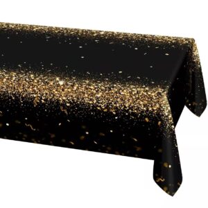 decor365 9x5 ft fabric champagne gold tablecloth black gold party decoration graduationtable cover birthday tablecloths anniversary celebration new year eve promotion party decor