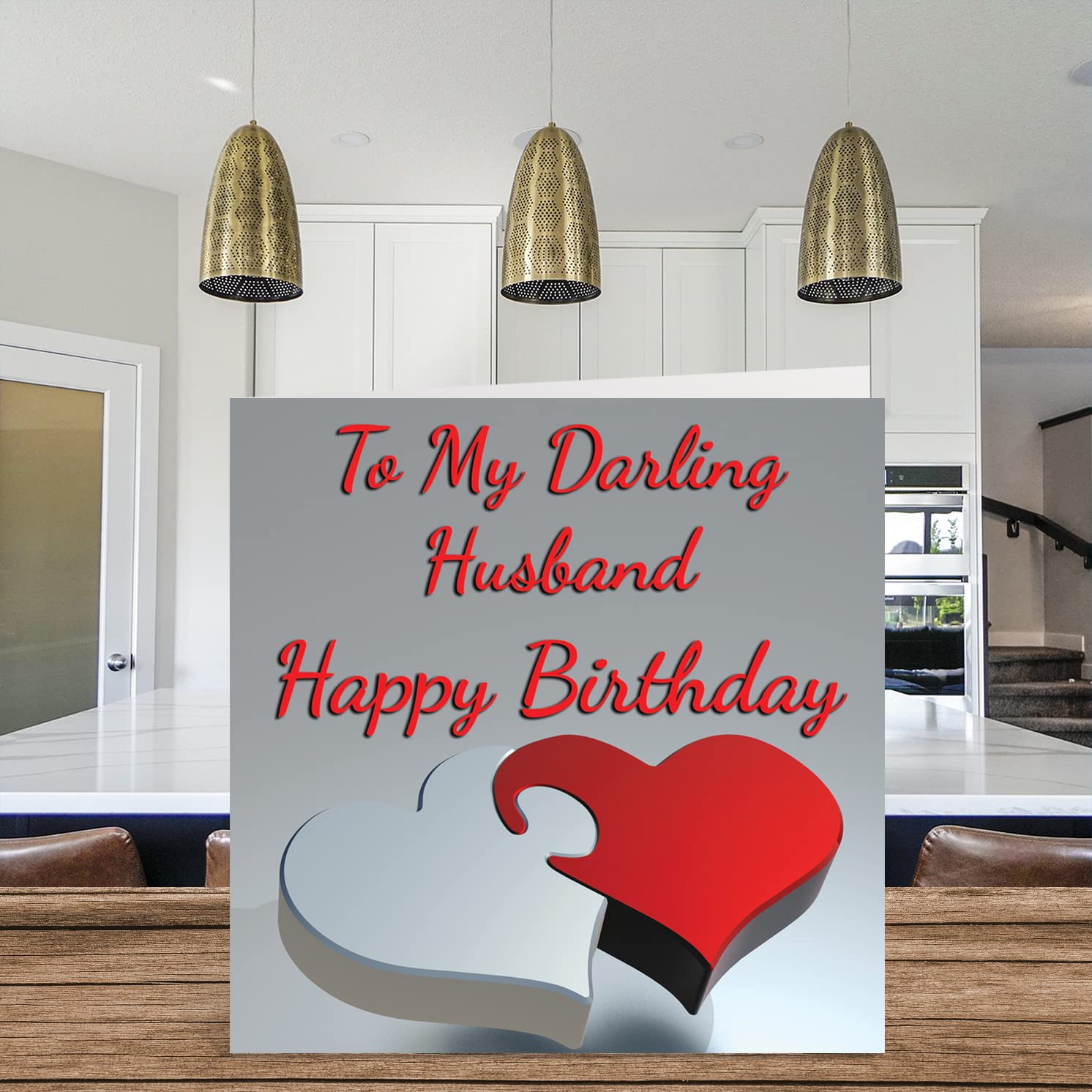 Stuff4 Cute Birthday Cards for Husband - My Darling Husband - Romantic Happy Birthday Card for Husband from Wife Partner, Special Husband Birthday Gifts, 5.7 x 5.7 Inch Hubby Greeting Cards