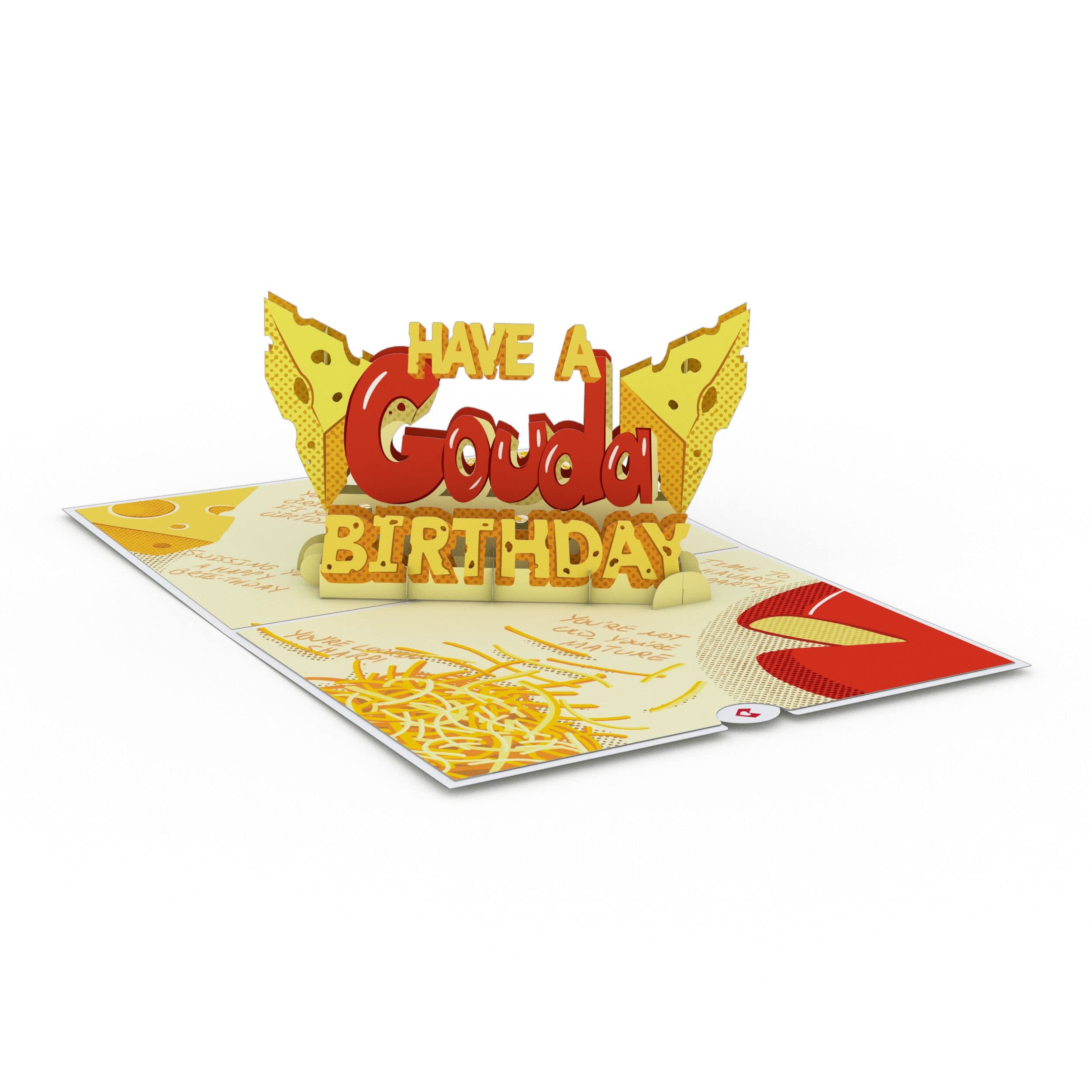 Lovepop Gouda Birthday Pop-Up Card – Funny Birthday Card – Handcrafted 3D Pop-Up Greeting Card – Birthday Card for Husband, 5 x 7”