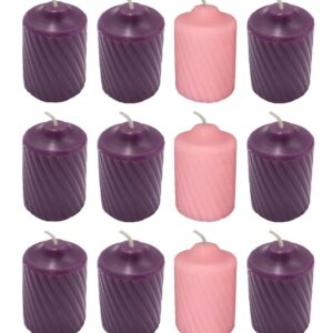 Christmas Advent Votive Candles 5 Sets of 4 Candles Lightly Scented 3 Purple &1 Pink Candle per Set with Sculpted Outer Finish