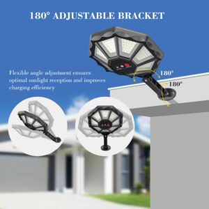 OKPRO Solar Street Lights Outdoor - 1000W Solar Parking Lot Lights, 7000K LED Solar Lights, Dusk to Dawn, Motion Sensor,IP66 Waterproof, Commercial Grade